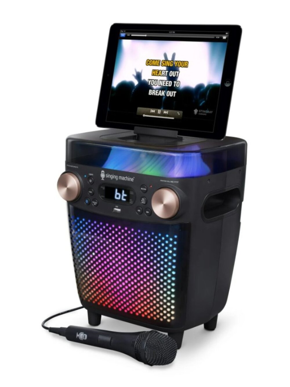 New Karaoke Singing Machine Portable Bluetooth Speaker Microphone Light Show Par - Picture 13 of 16